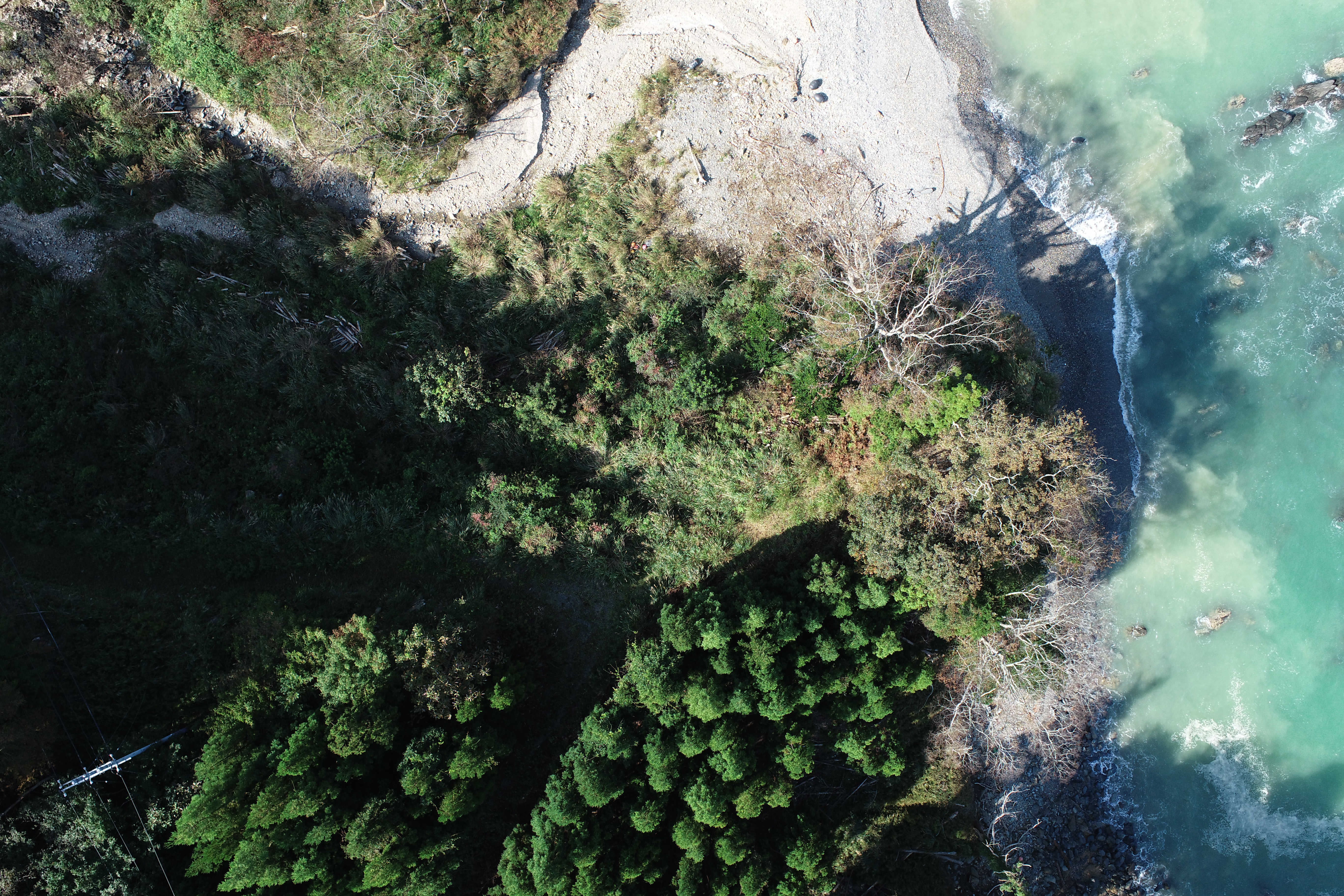 株式会社イワキのドローンパイロットが空撮した海辺の画像